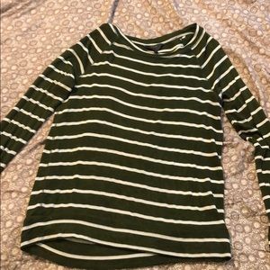 Olive green white stripes light weight long sleeve